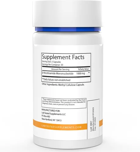 Miniatura 2 de NMN - NAD Booster - Sin rellenos - Mononucleótido de nicotinamida - 60 cápsulas de 500 mg