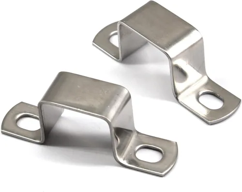 Miniatura 10 de Abrazadera de tubo cuadrada de 1.969x1.969 in de acero inoxidable 304 en forma de U de puntal de conector de soporte de tubo de hebilla de manguera