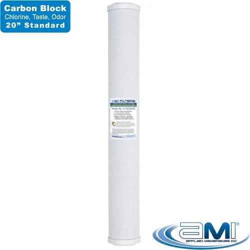 Miniatura 7 de Applied Membranes Inc. Cartucho de filtro de bloque de carbono de 20 x 2.5 pulgadas Reducción de cloro, sabor y olor Clasificación de filtración