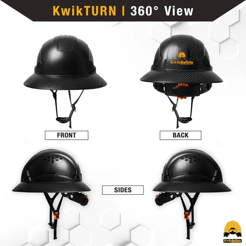 Miniatura 6 de KwikSafety - Charlotte, NC - Sombreros duros [Ala completa, estilo gorra, estilo de escalada] Tipo 1, Clase C ANSI OSHA Negro (Premium)