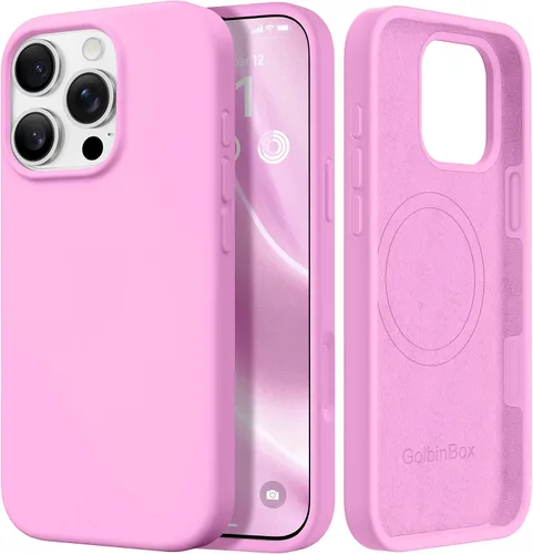 Miniatura 86 de GolbinBox Funda magnética para iPhone 17, compatible con MagSafe, cubierta de silicona integrada para control de cámara, funda de silicona líquida a