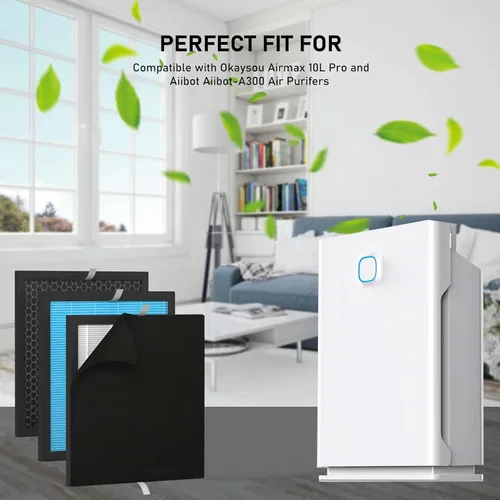 Miniatura 5 de Airmax - Juego de repuesto de filtro HEPA de 10L Pro compatible con purificadores de filtro de aire Okaysou Airmax 10L Pro y Aiibot-A300, sistema