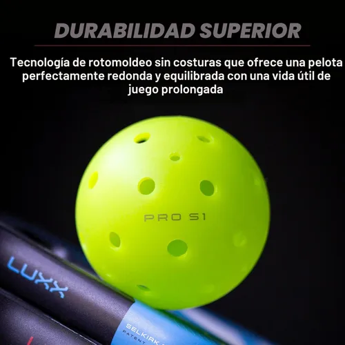 Miniatura 4 de Selkirk Sport Pro S1 Ball Resistente a las grietas Bolas de pickleball para exteriores de 38 hoyos Bola de pickleball aprobada por USAPA