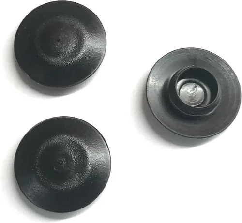 Miniatura 2 de 3/8" (0.375 inch) Cuerpo de plástico negro de montaje empotrado y tapón de agujero de chapa - Cantidad 25