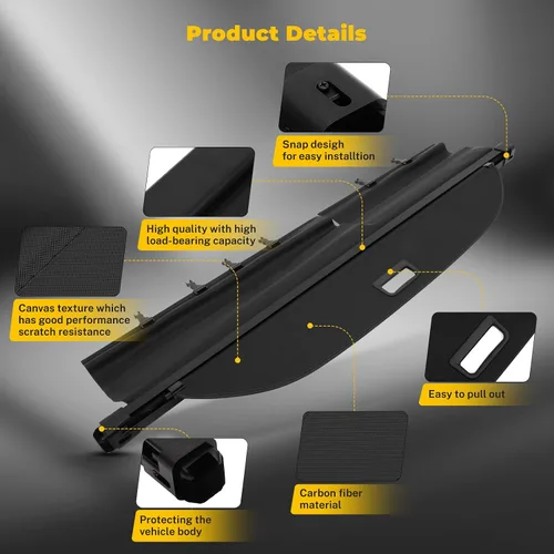 Miniatura 4 de OCPTY Cubierta de carga trasera para maletero 2013-2018 compatible con Toyota RAV4 2.5L Tonneau cubierta de seguridad