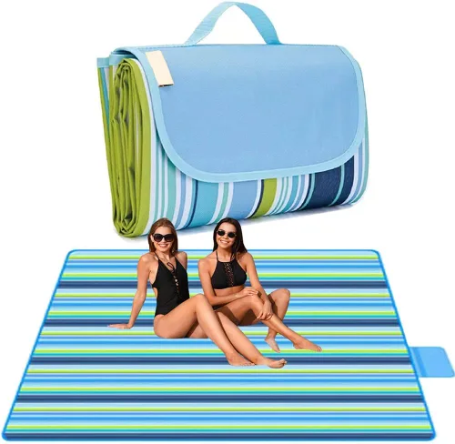 Lchkrep Manta de Picnic Mantas de Playa 80"x60" Grande A Prueba de Arena Impermeable Camping Portátil Manta de Viaje Tapete de Juego para Exterior