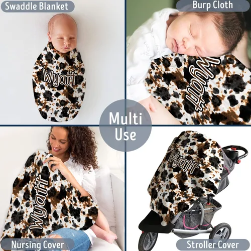 Miniatura 2 de Mantas con estampado de vaca, mantas occidentales para bebés, mantas de bebé vaquero, mantas de bebé personalizadas para niñas y niños, Cosas