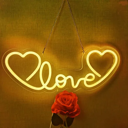 Miniatura 6 de Letrero de neón LED rosa con corazón de amor para boda, proponer matrimonio, día de la madre, día de San Valentín, decoración de pared, regulable