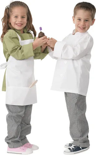 Miniatura 2 de Chef Works Abrigo de chef para niños, Blanco