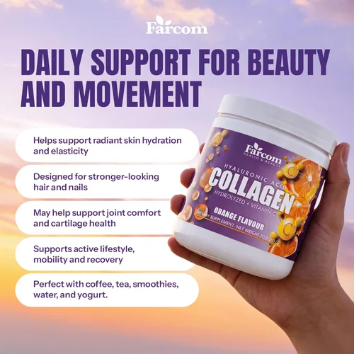 Miniatura 2 de Farcom Polvo de péptidos de colágeno con ácido hialurónico, biotina, vitamina C y magnesio, 6,000 mg de colágeno hidrolizado, mezcla de bebida sabor