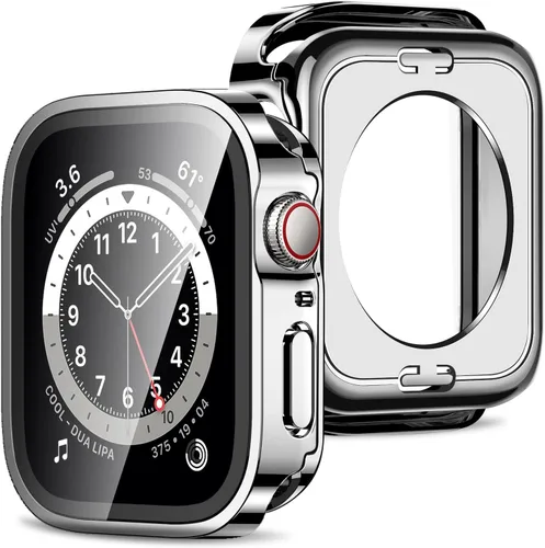 Amizee Estuche 2 en 1 [Paquete de 2] Compatible con Apple Watch Series 9/8/ 7 de 45 mm con Protector de Pantalla Integrado, Cubierta Protectora
