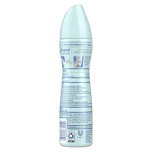 Miniatura 2 de Degree UltraClear - Desodorante antitranspirante negro y blanco en espray seco antimarcas blancas y manchas amarillas, antitranspirante puro