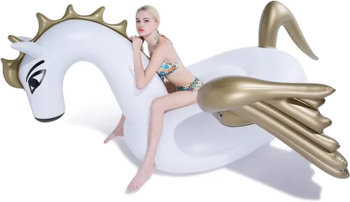 Miniatura 3 de Pegaso gigante, flotador de piscina inflable con válvulas rápidas para fiesta de verano en piscina al aire libre, decoraciones, juguetes para niños