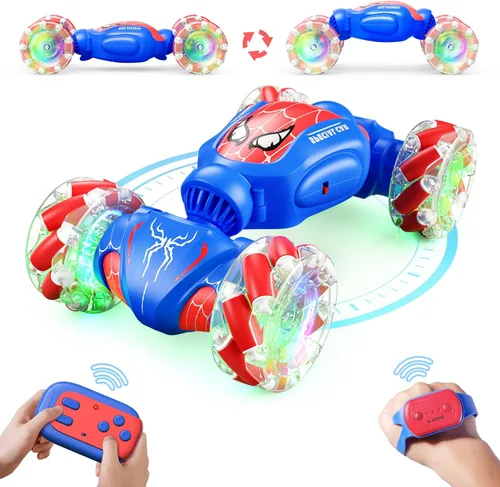 Miniatura 10 de Resosese Autos de Acrobacias RC Auto de Control Remoto Conducción de Doble Cara Giros de 360 Grados Juguete Giratorio Todo Terreno Auto Todoterreno