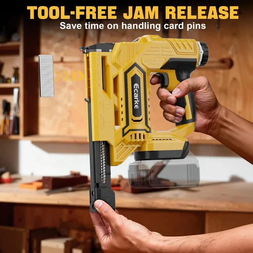 Miniatura 5 de Ecarke Clavadora inalámbrica 2 en 1 compatible con batería DeWalt de 20 V, pistola de clavos de calibre 18 de 5/8 a 1-1/4 pulgadas con 2000 nials
