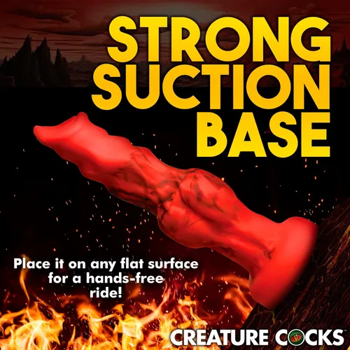 Miniatura 7 de CREATURE COCKS Consolador de silicona Fire Hound para hombres, mujeres y parejas. Consolador de fantasía, base de ventosa Stong. Compatible