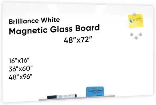 Miniatura 36 de Fab Glass and Mirror - Pizarrón magnético de vidrio con borrador, Negro