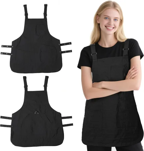 Miniatura 8 de Aprons for Women with Pockets Adjustable Double-Sided Wearable Durable Lightweight Chef Cooking Kitchen Restaurant
