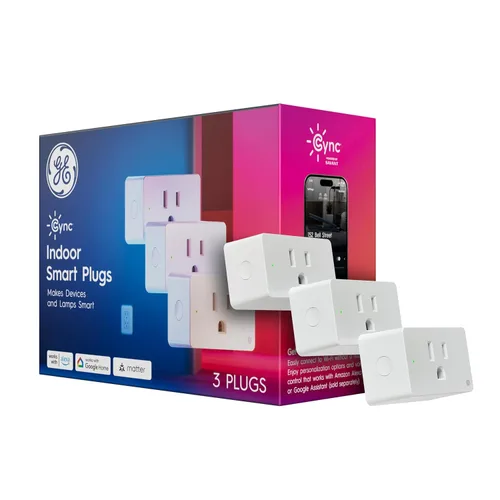 Miniatura 9 de GE Cync Enchufe inteligente interior, control de tomacorriente inteligente, enchufe de salida WiFi, compatible con Matter, funciona con Alexa