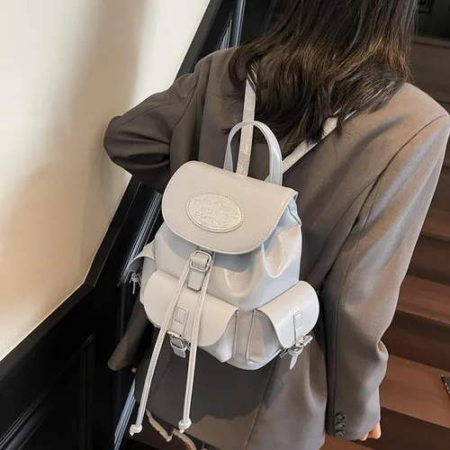 Miniatura 2 de Linda mochila estética bolsa de hombro - Mochila Kawaii Mini Mochila Daypack Coquette Harajuku Cutecore Bookbag Monedero, Beige, Mediana, Linda