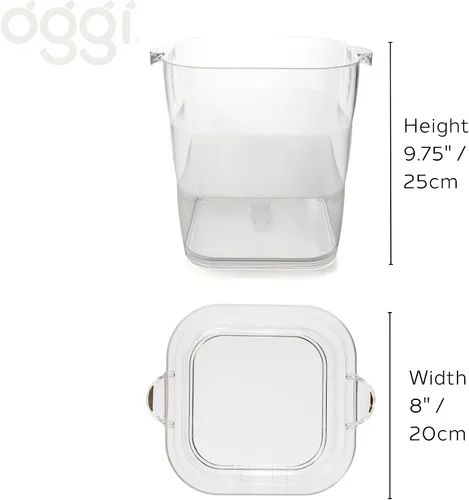 Miniatura 5 de OGGI Cubo de Hielo Cuadrado de Acrílico - Enfriador de Bebidas Transparente con Asas, Enfriador de Vinos, Enfriador de Cervezas, Cubos de Bebidas