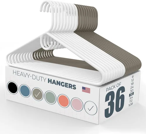 Miniatura 43 de Perchas de plástico resistentes hechas en Estados Unidos a granel, 20, 30, 50, 100 unidades disponibles, perchas de plástico fuertes, perchas
