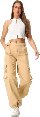 Miniatura 9 de Pantalones cargo para mujer, de secado rápido, informales, militares, militares, camuflaje, combate, trabajo, pantalones casuales con bolsillos