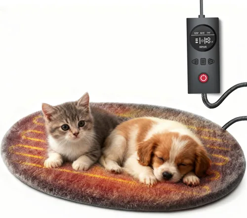 Miniatura 9 de uncn Almohadilla térmica para perros y gatos, activada por presión, de 18 x 22 pulgadas, paquete de calor para mascotas, alfombrilla eléctrica