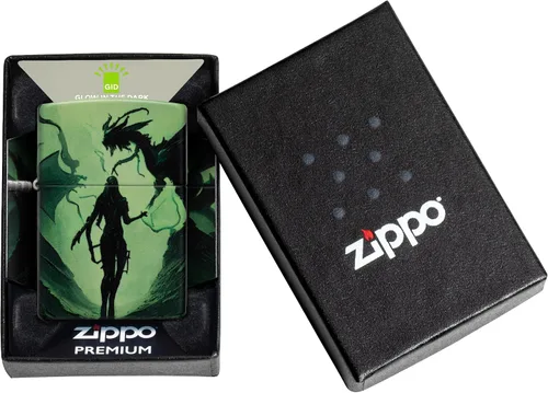 Miniatura 6 de Zippo Encendedor de bolsillo con diseño de dragón brillante, 540 colores que brillan en la oscuridad