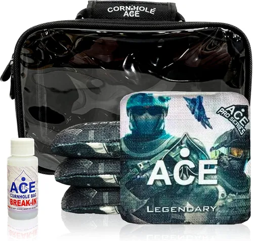 Miniatura 11 de Legendario Bolsos Cornhole ACE Pro + Kits PRO De doble lado, resbaladizos y pegajosos para todo clima Bolsa de descanso opcional y estuche