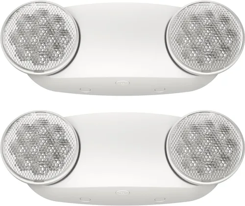 Miniatura 10 de Paquete de 6 luces de emergencia para negocios, con batería de respaldo, cable duro, certificado UL 924, CA 120/277V, iluminación de emergencia LED