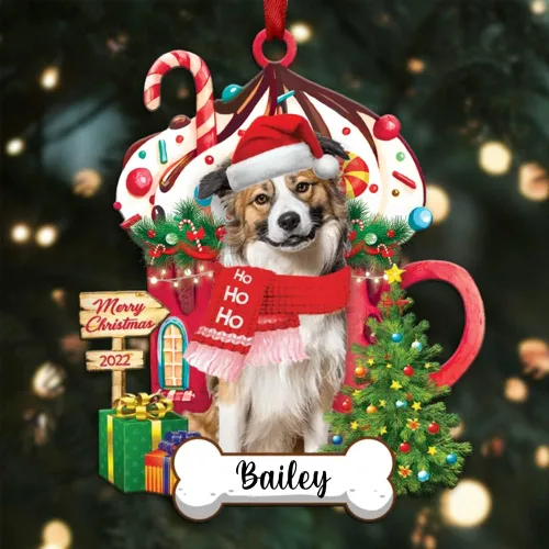 Miniatura 118 de Amantes de los perros de Navidad – Navidad de perros disponibles para muchos perros Shi Tzu – Adorno con forma personalizada, adorno de Navidad