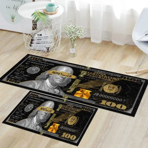 Miniatura 17 de GUBIYU Alfombra de baño negra para baño, alfombra negra y dorada, alfombra de área grande, alfombra de área moderna, alfombra de piso de cien