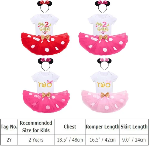Miniatura 7 de Traje de bebé para primer cumplaños, de lunares, falda de tutú, diadema de orejas de ratón, traje perfecto para sesión de fotos