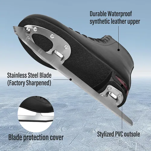 Miniatura 5 de Ice Skates for Women, Adult Figure Skates for Men, Figure Skating Shoes with Velvety Lining for Indoor& Outdoor Rink,Ice Skates Size 5 6 7 8 9 10 11