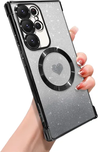 Miniatura 27 de ZONRW Funda magnética para Samsung Galaxy S22 Plus, para mujeres y niñas, chapado de lujo suave, con purpurina degradada, lindo corazón, compatible