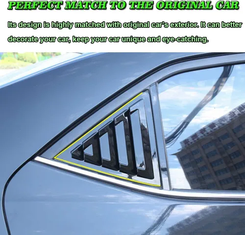 Miniatura 4 de 2 rejillas de ventana laterales traseras de acrilonitrilo butadieno estireno (ABS) para ventilación de aire, persianas para decoración exterior