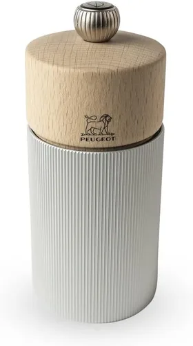 Peugeot - Molinillo de pimienta de línea Classic con ajuste de molienda - Aluminio y madera certificada PEFC - Fabricado en Francia - Color natural.