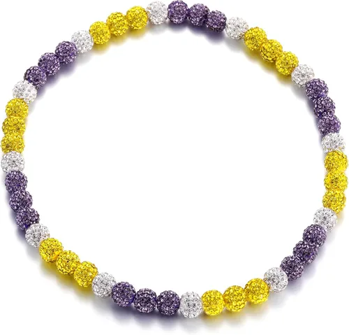 Miniatura 23 de SKQIR Collar de Cuentas de Béisbol para Hombres Bling Accesorios de Goteo de Béisbol con Diamantes de Imitación Brillantes para Hombres Colección