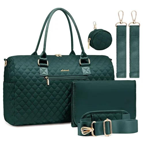 Miniatura 16 de LOVEVOOK - Bolso de pañales con estuche para chupete y cambiador, bolso grande de maternidad para hospital y viajes de fin de semana, bolso