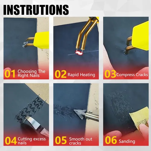 Miniatura 4 de Soldador de Plástico, Kit de Soldadura de Plástico 2 en 1, Kit de Reparación de Plástico de SONNLER con 1000PCS de Grapadora Caliente para Amarillo