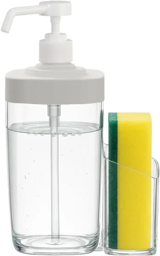 Miniatura 10 de Dispensador de Jabón de Cocina con Soporte para Esponja, Organizador de Jabón para Platos de Gran Capacidad de 800ml, Organizador de Fregadero a