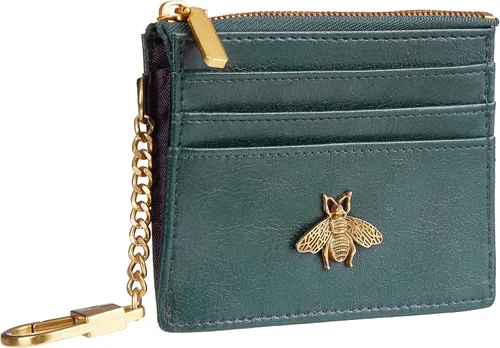 Miniatura 108 de SEAVILIA Tarjetero llavero cartera para mujer con ventana de identificación RFID monedero regalo abeja delgada minimalista pequeña cartera
