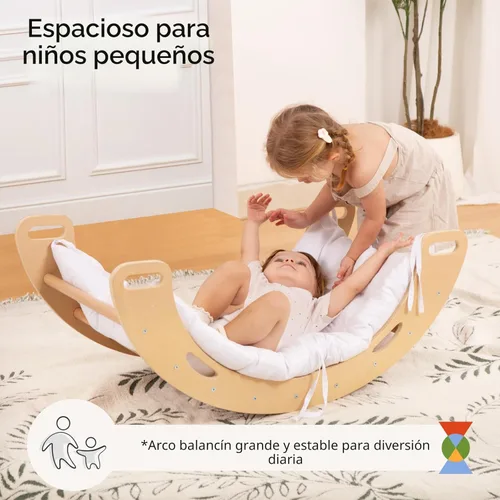 Miniatura 9 de wingyz Pikler - Juego de escalada triangular con cojín, plegable, 8 en 1, gimnasios de la jungla para niños pequeños de 1 a 3, parque infantil Teca