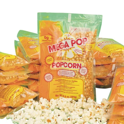 Mega PopA Kit de maíz, aceite y sal para hacer palomitas de maíz con un hervidor de 8 onzas (caja de 24)