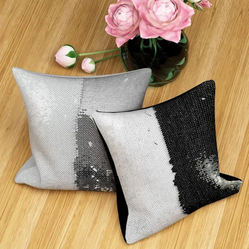 Miniatura 6 de JYFLZQ - Fundas de almohada de lentejuelas sublimadas en blanco 40.6 x 40.6 cm - Juego de 2 fundas reversibles con lentejuelas para almohadas