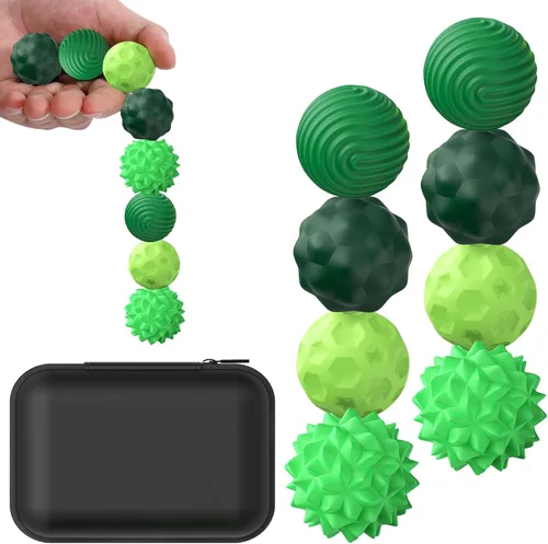Miniatura 19 de BUSOHA Bolas Fidget de Silicona - Paquete de 4 Juguetes Fidget para Adultos Juguetes Sensoriales Pelotas Antiestrés para Adultos Adolescentes Morado