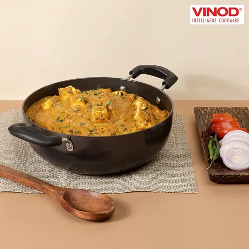 Miniatura 6 de Vinod Kadhai anodizado duro 7 litros (7.3 cuartos de galón) - Tapa de acero inoxidable - 11.8 in - Adecuado para cocina india, salsas, guisos - Cazo