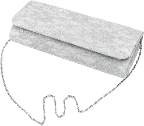 Miniatura 2 de Elegante encaje floral de tela solapa embrague bolsa de noche - colores diff disponibles
