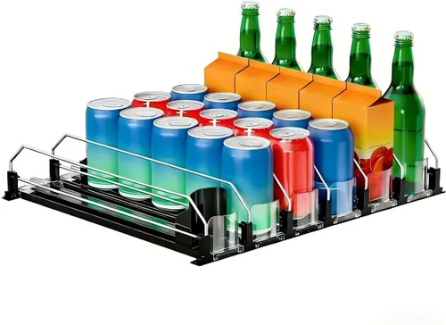 Miniatura 10 de 2024 Organizador de Bebidas para Nevera, Dispensador de Latas de Soda Mejorado para Refrigerador, Organizador Automático de Latas con Empujador